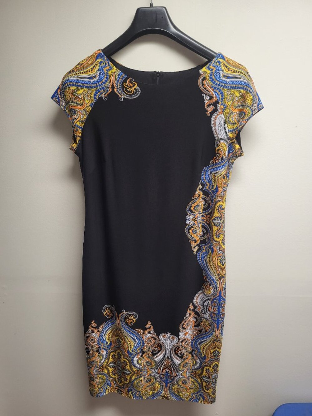 Joseph Ribkoff Black Evening Dress Women Size 12 Patterned Made In Canada